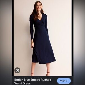 Boden Midnight Blue Long Sleeve Dress